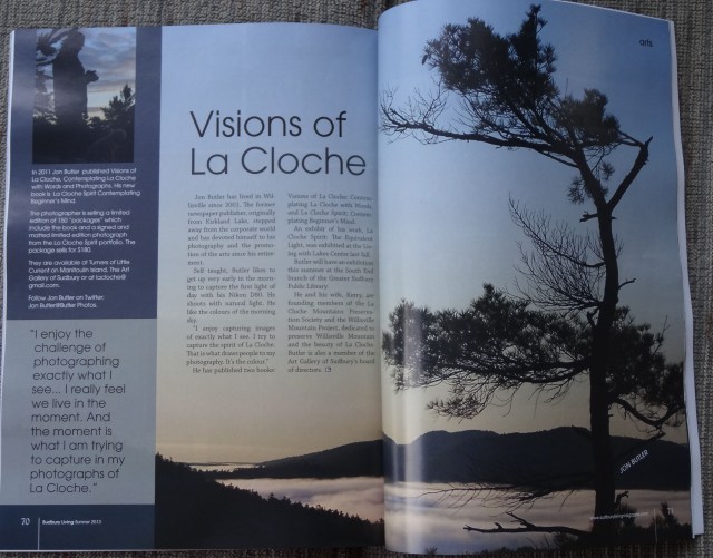 Jon Butler's photos and haiku in the summer edition of Sudbury Living magazine.